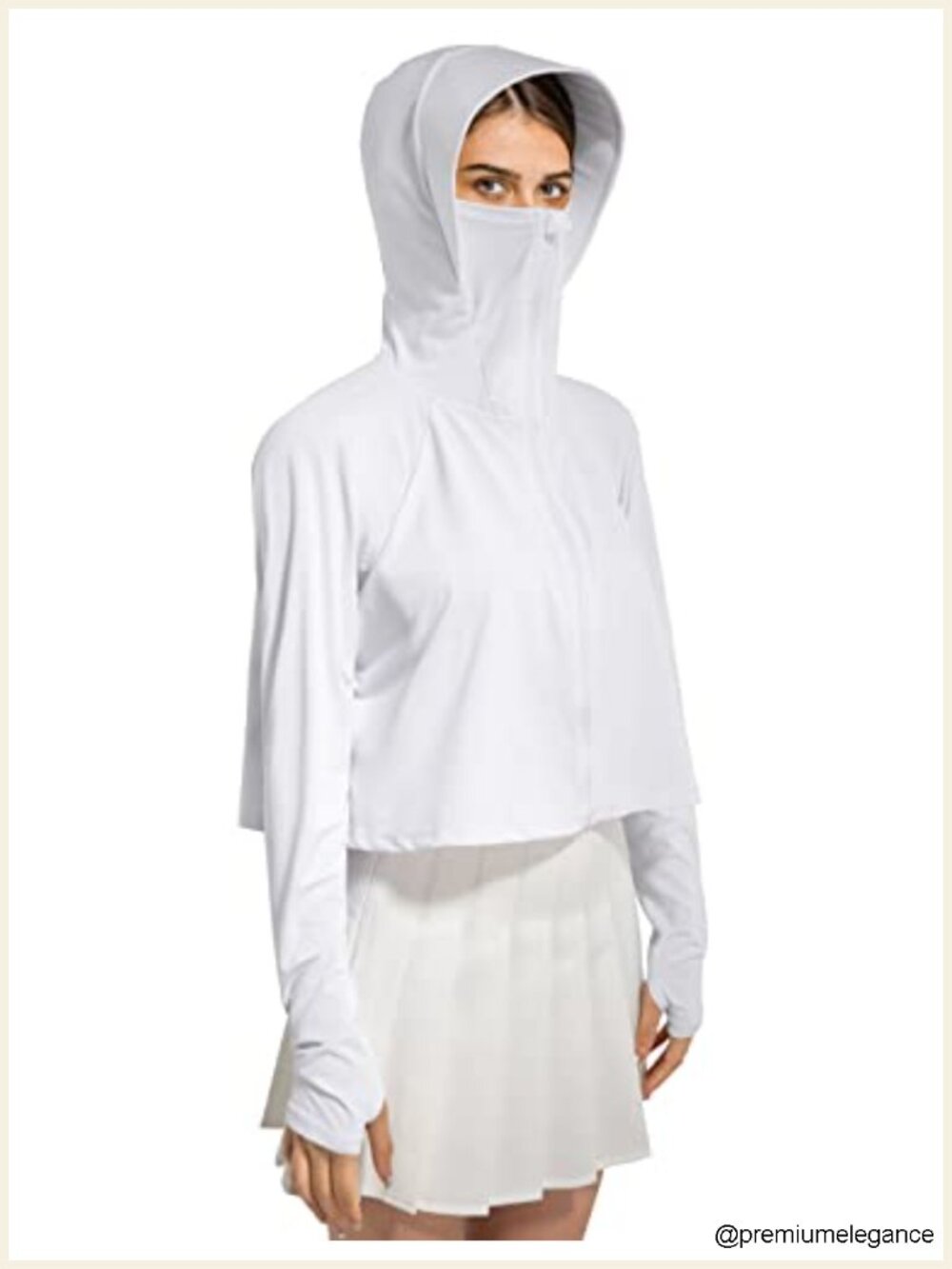 UPF 50+ Sun Protection Jacket Lightweight Zip Up Hoodie with Face Mask